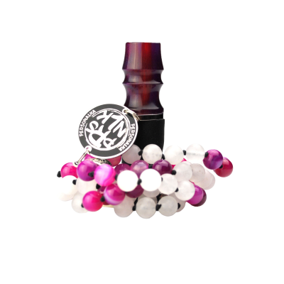 Персональний мундштук Personalka Stone з намистами з натурального каменю (червоний, рожевий) Персональний мундштук Personalka Stone з намистами з натурального каменю (червоний, рожевий)