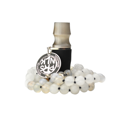 Персональный мундштук Personalka Stone с бусами из натурального камня (серый) Персональный мундштук Personalka Stone с бусами из натурального камня (серый)