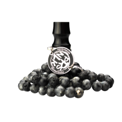 Персональний мундштук Personalka Stone з намистами з натурального каменю (чорний, сірий)