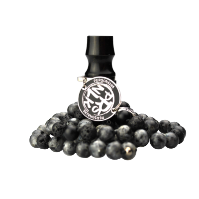 Персональний мундштук Personalka Stone з намистами з натурального каменю (чорний, сірий) Персональний мундштук Personalka Stone з намистами з натурального каменю (чорний, сірий)