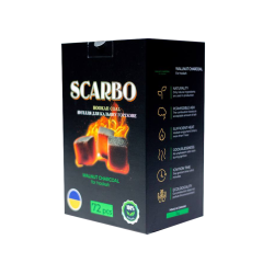 Горіхове вугілля для кальяну Scarbo (1 кг, 72 шт, р25) Горіхове вугілля для кальяну Scarbo (1 кг, 72 шт, р25)