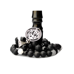 Персональний мундштук Personalka Stone з намистами з натурального каменю (Чорний з білим, Золото)