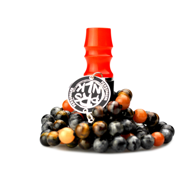 Персональный мундштук Personalka Stone с бусами из натурального камня (Оранжевый) Персональный мундштук Personalka Stone с бусами из натурального камня (Оранжевый)