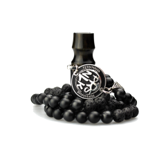 Персональний мундштук Personalka Stone з намистами з натурального каменю v2 (Чорний, Золото) Персональний мундштук Personalka Stone з намистами з натурального каменю v2 (Чорний, Золото)