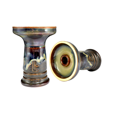 Глиняная чаша Lavart Aurora Niagara (синий с оранжевым и жёлтым)