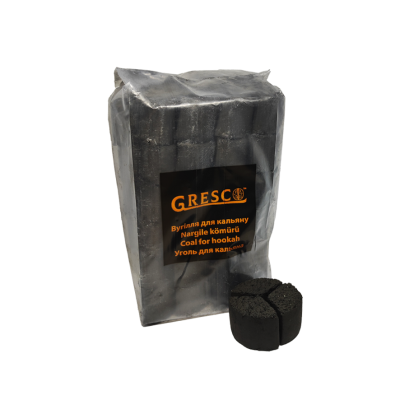 Горіхове вугілля для кальяну Gresco Kaloud (1 кг, 72 шт, сегмент, без коробки)