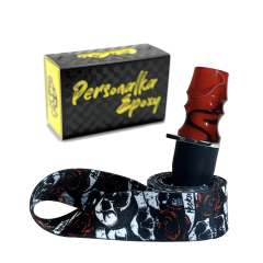 Персональний мундштук Personalka Epoxy Sakura v2 (Червоний з чорним)