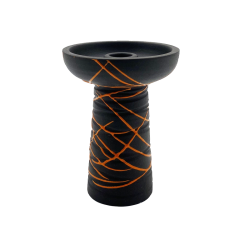 Глиняна чаша Gusto Bowls Classic Phunnel Black Orange (помаранчеве поливання)