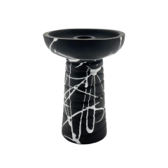 Глиняна чаша Gusto Bowls Classic Phunnel Black White (біле поливання)