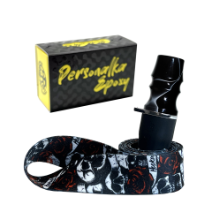 Персональний мундштук Personalka Epoxy Sakura (Чорний з білим)