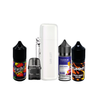 Комплект Lost Vape Ursa Cap та стартовий набір рідин Комплект Lost Vape Ursa Cap та стартовий набір рідин