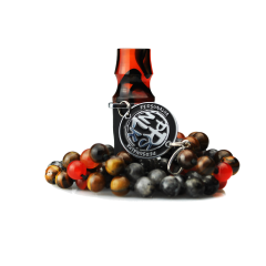 Персональний мундштук Personalka Stone з намистами з натурального каменю (Сірий, Помаранчевий) Персональний мундштук Personalka Stone з намистами з натурального каменю (Сірий, Помаранчевий)