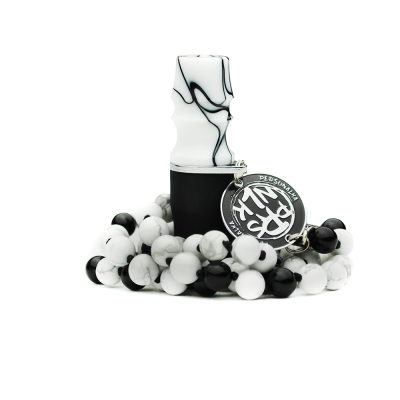 Персональний мундштук Personalka Stone з намистами з натурального каменю (Чорний, Білий) Персональний мундштук Personalka Stone з намистами з натурального каменю (Чорний, Білий)