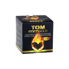 Кокосове вугілля для кальяну Tom Cococha Gold (1 кг, 64 шт, р26) Кокосове вугілля для кальяну Tom Cococha Gold (1 кг, 64 шт, р26)