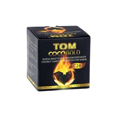 Кокосовый уголь для кальяна Tom Cococha Gold (1 кг, 64 шт, р26) Кокосовый уголь для кальяна Tom Cococha Gold (1 кг, 64 шт, р26)