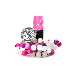 Персональний мундштук Personalka Stone з намистами з натурального каменю (Рожевий з білими лініями) Персональний мундштук Personalka Stone з намистами з натурального каменю (Рожевий з білими лініями)