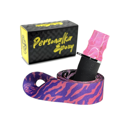 Персональний мундштук Personalka Epoxy Onyx (Рожевий з білим)