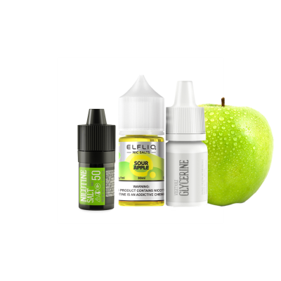 Набір для самозамішування Elfliq Sour Apple (Кисле Яблуко, 50 мг, 30 мл)
