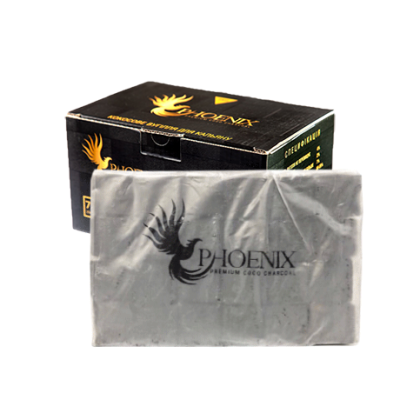 Кокосовый уголь для кальяна Phoenix (1 кг, 72 шт, р25, без коробки) Кокосовый уголь для кальяна Phoenix (1 кг, 72 шт, р25, без коробки)