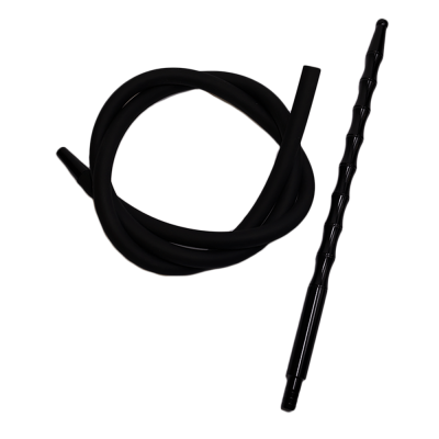 Мундштук для кальяна из алюминия Garden Black с Силиконовым Шлангом (чёрный)