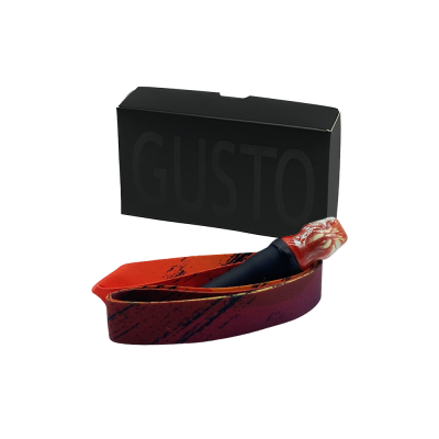 Персональный мундштук из керамики Gusto с ленточкой Gusto Life (Бело-красный) Персональный мундштук из керамики Gusto с ленточкой Gusto Life (Бело-красный)