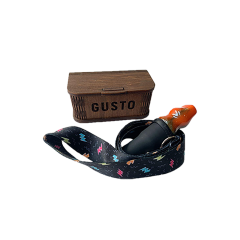 Персональний мундштук із кераміки Gusto зі стрічкою блискавки (Зелено-оранжевий)