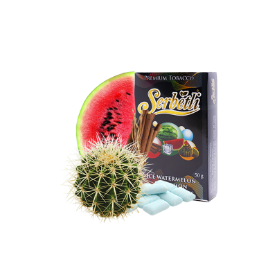 Тютюн Serbetli Ice Watermelon Cinnamon Bubble Cactus (Кавун Кориця Жуйка Кактус Лід, 50 г)