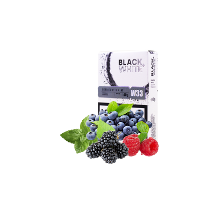 Тютюн Black&White W33 Berries with mint (ягоди м'ята, 40 г)