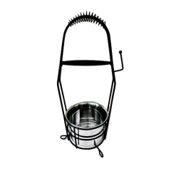 Корзина для угля Garden Black Silver (Чёрно-серебристая)