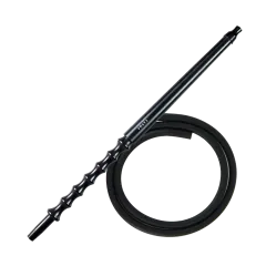Мундштук для кальяна из дерева Karma Hookah Black Gloss + шланг Soft Touch (Чёрный глянцевый)